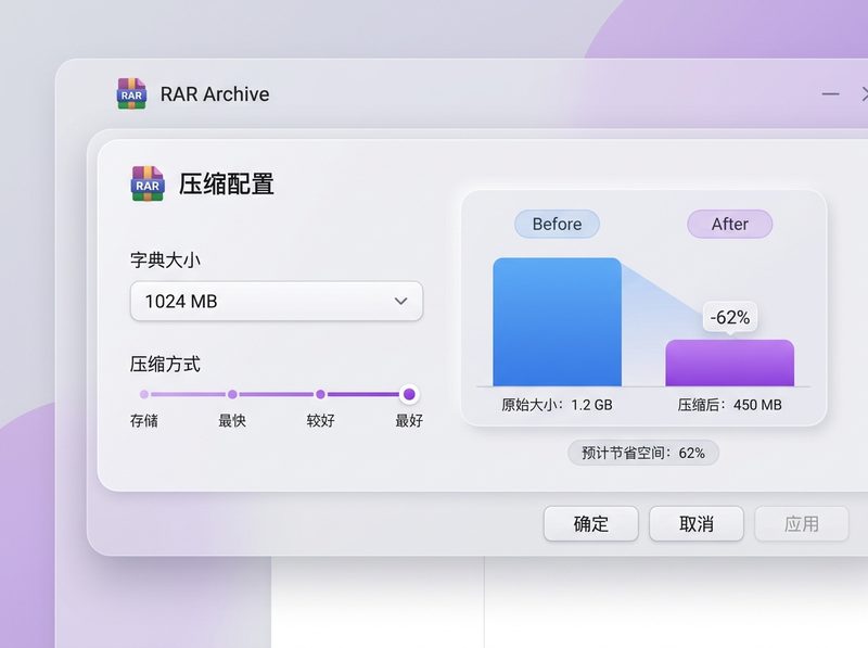 RAR Archive 在 Apple 芯片上的压缩率与性能调度图表
