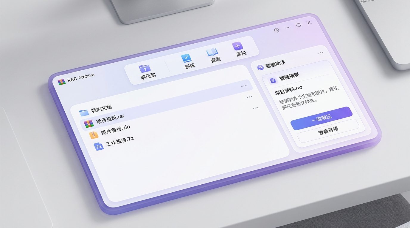 RAR客户端原生文件管理器界面展示