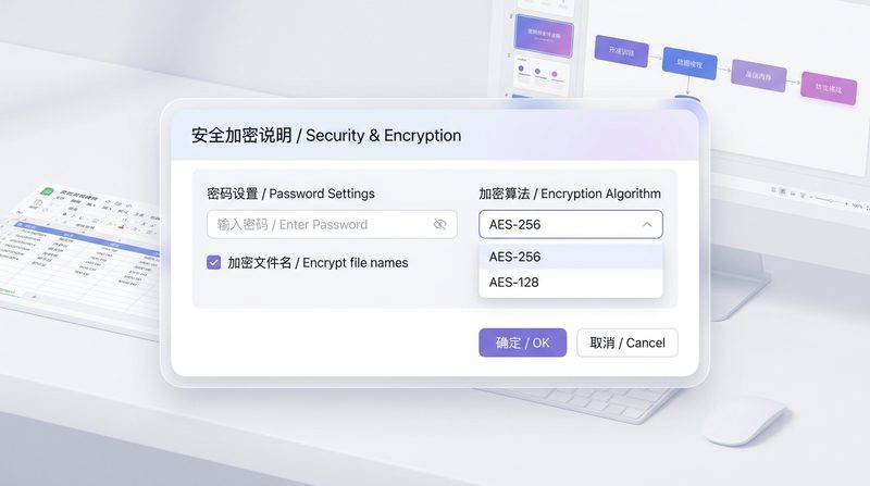 RAR AES-256 数据加密与安全面板演示